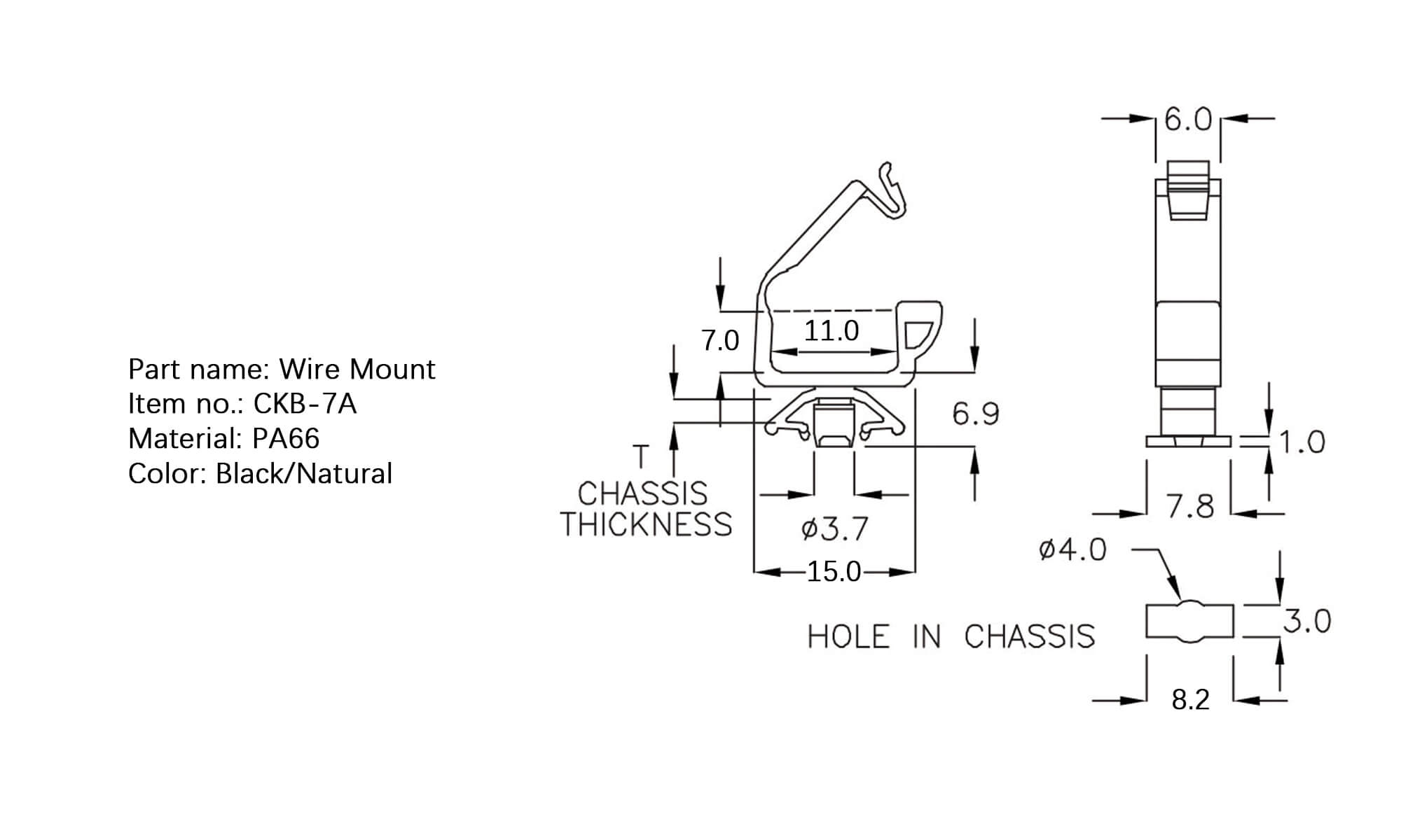 Plastic Wire Mount CKB-7A